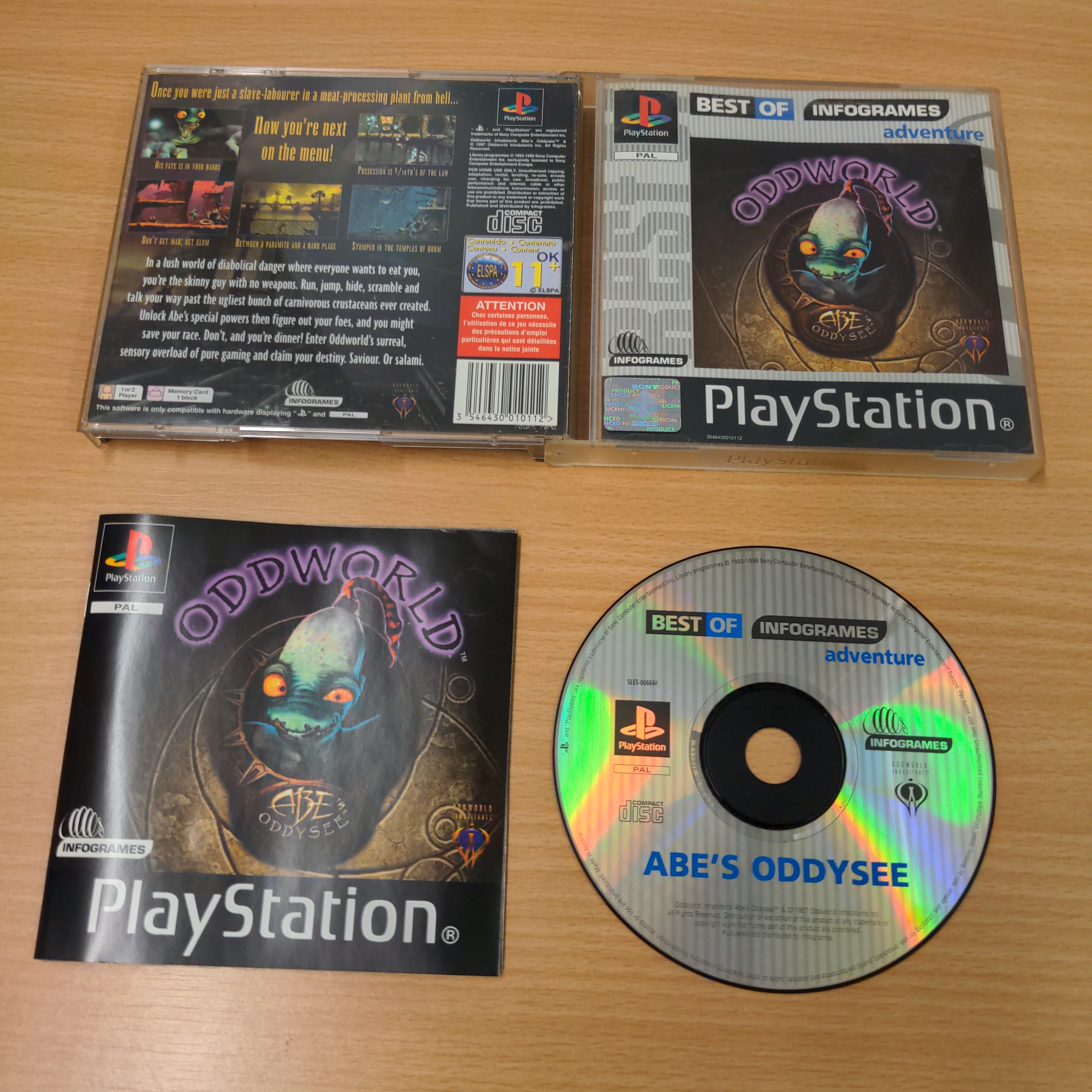 Oddworld: Abe's Odysee (Best of Infogrames) Sony PS1 game Oddworld: Abe's Odysee (Best of Infogrames) Sony PS1 game